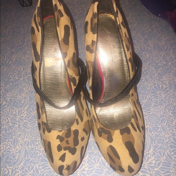 Leopard print color block platform pumps - Picture 2 of 6